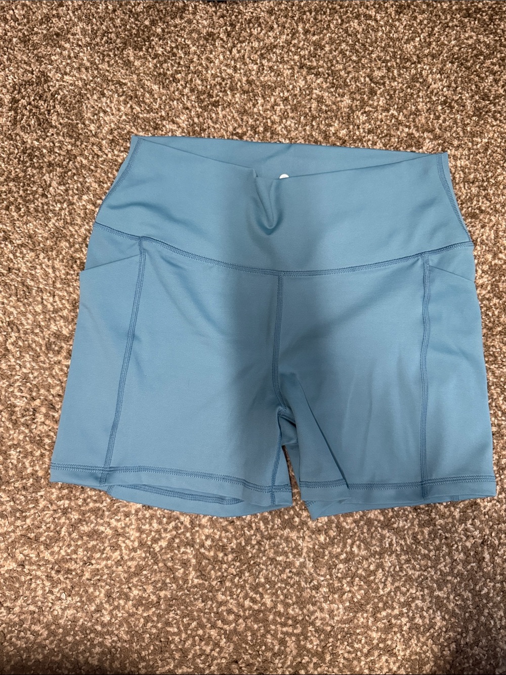 Senita Athletics Teal High-Waist Athletic Shorts